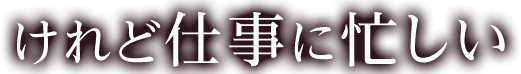 けれど仕事に忙しい