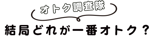 オトク調査隊結局どれが一番オトク?