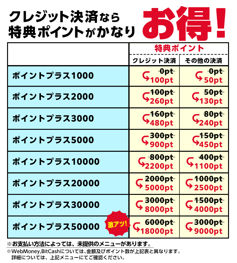 クレジット決済はかなりお得！