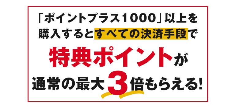 ポイントプラス1000以上購入で特典いつもの最大3倍
