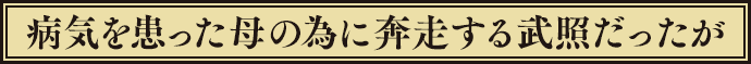 病気を患った母の為に奔走する武照だったが