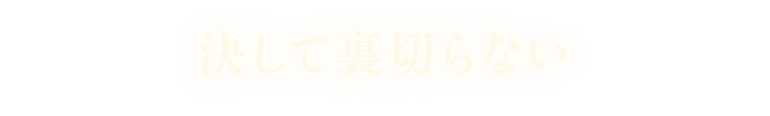 決して裏切らない
