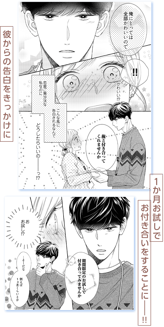 彼からの告白をきっかけに1か月お試しでお付き合いをすることに!!