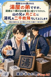 借財だけを遺された湯屋の弟ですが、湯銭を一銭のまま番台に座りつづけたら、山の兄が月ごとに湯札を二千枚降ろしてよこします 1巻