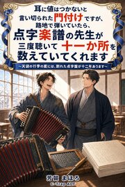 耳に値はつかないと言い切られた門付けですが、路地で弾いていたら、点字楽譜の先生が三度聴いて十一か所を数えていてくれます 1巻