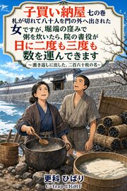子買い納屋　七の巻　札が切れて八十人を門の外へ出された女ですが、堀端の窪みで粥を炊いたら、院の書役が日に二度も三度も数を運んできます