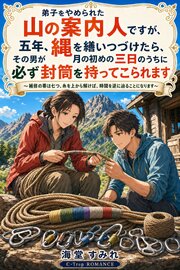 弟子をやめられた山の案内人ですが、五年、縄を繕いつづけたら、その男が月の初めの三日のうちに必ず封筒を持ってこられます